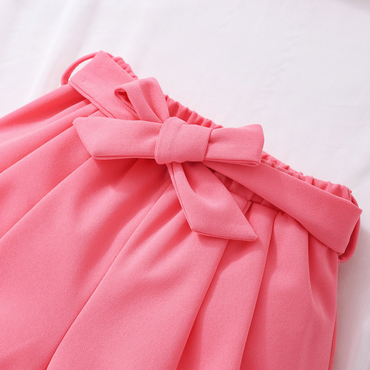 Girls Peach Short Sleeve Square Neck Top With Shorts Set 2 pc. Sets