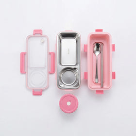 Kids Blush Pink Leak-Resistant School Lunch Box Trending Accessories