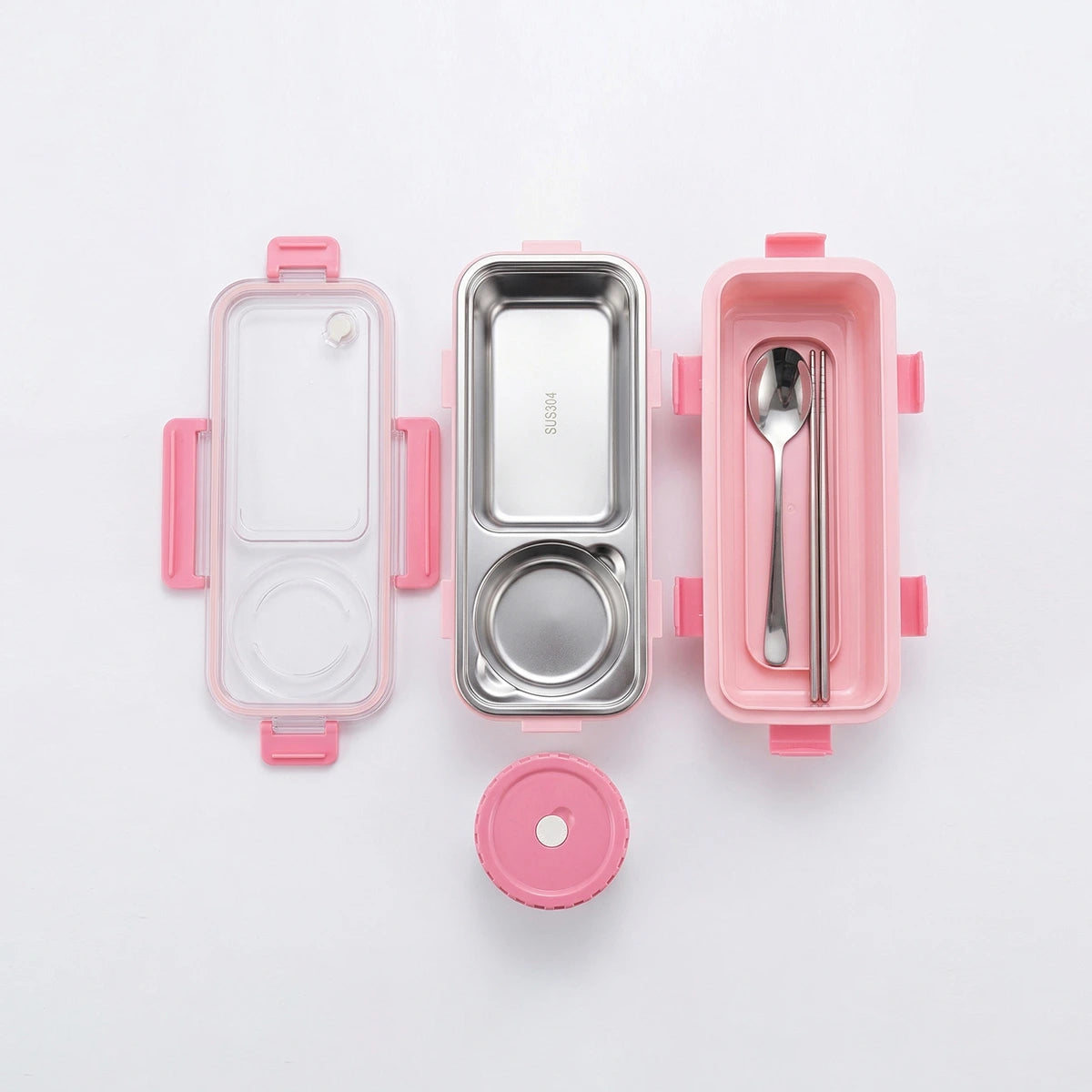 Kids Blush Pink Leak-Resistant School Lunch Box Trending Accessories
