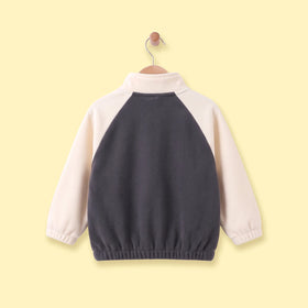 Boys Grey Colorblocked Long Sleeve Jacket Coats & Jackets