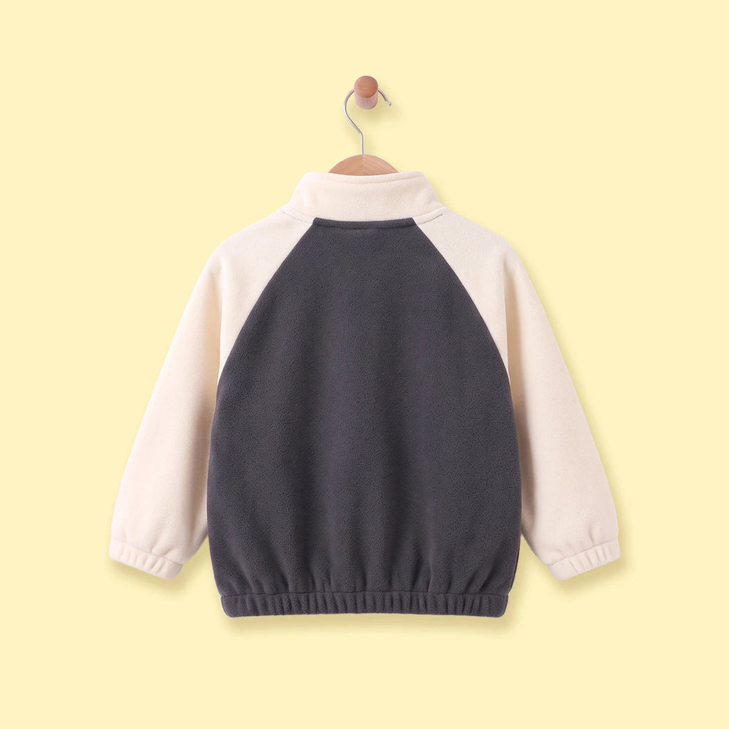 Boys Grey Colorblocked Long Sleeve Jacket Coats & Jackets