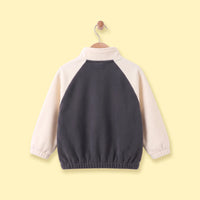Boys Grey Colorblocked Long Sleeve Jacket Coats & Jackets