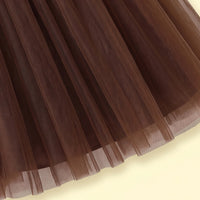 Girls Brown Floral Applique Fit & Flare Party Dress Party Dresses