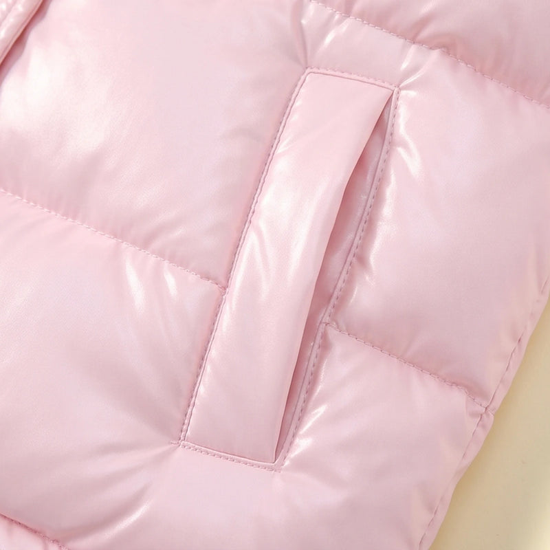 Girls Off White Sleeveless Hooded Puffer Jacket Coats & Jackets