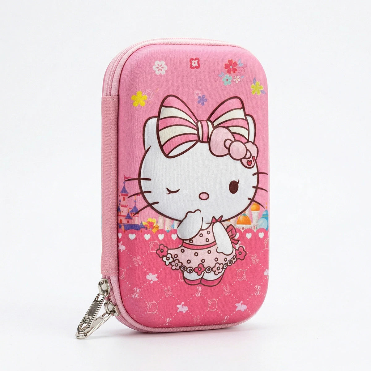 Girls Pink Hello Kitty Hard-Shell Pencil Box Trending Accessories Pink Onesize