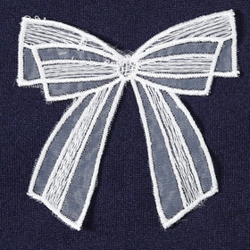 Girls Navy Blue Bow Applique Sweatshirt With Pants Sets 2 pc. Sets