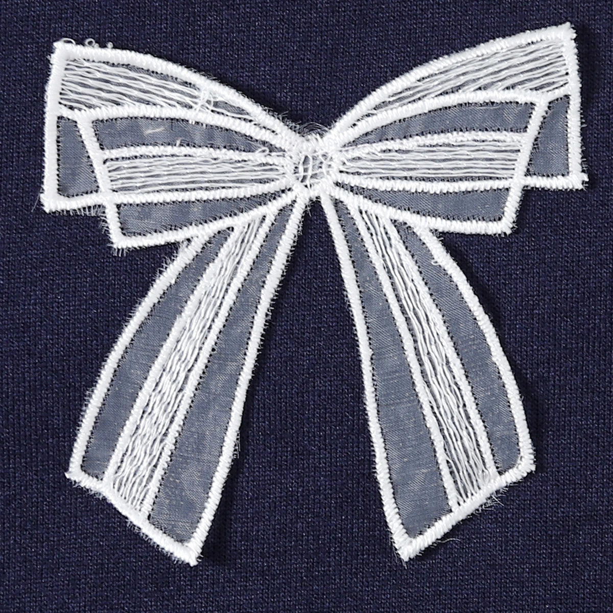 Girls Navy Blue Bow Applique Sweatshirt With Pants Sets 2 pc. Sets