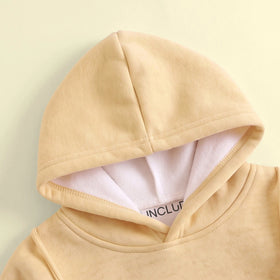Girls Yellow Embellished Hooded Sweatshirt & Pants Co-ord Sets Sets