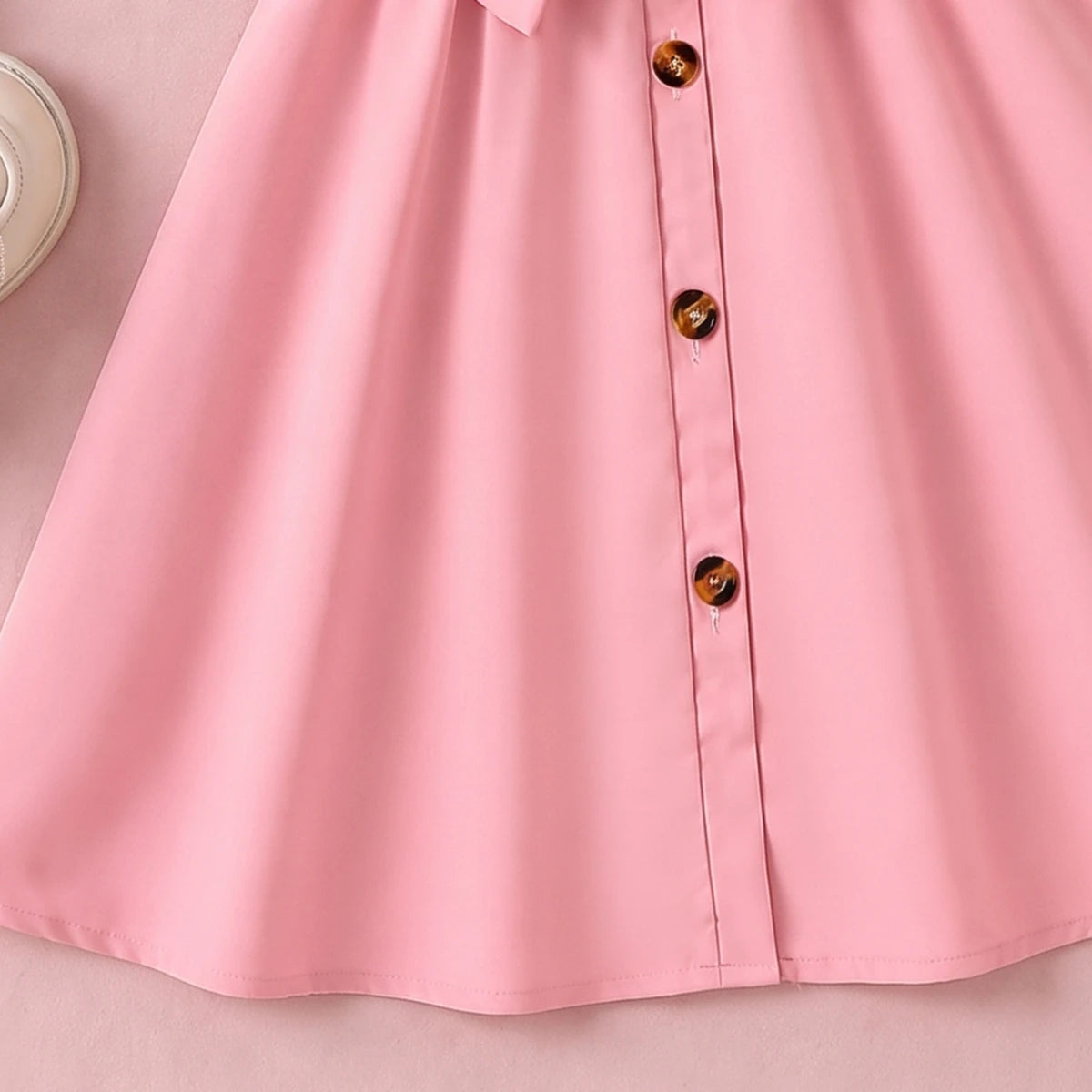 Girls Pink Sleeveless Pinafore Dress With Top Casual Dresses