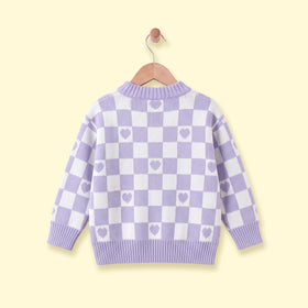 Girls Lavender Cartoon Character Long Sleeve Sweater Sweaters & Cardigans