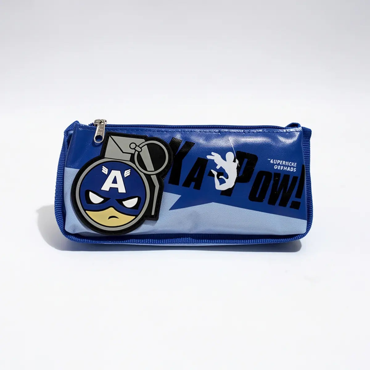 Captain America Pencil Pouch with Zipper -Kids School Stationery Pencil Box Trending Accessories Blue Onesize