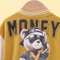 Boys Yellow Graphic Jacket With T-Shirt And Denim Pants Sets 3 pc. Sets