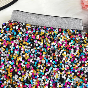 Girls Multicolour Sequin Embellished Skirt Skirts