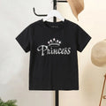 Girls Black Typographic Print Short Sleeve T-Shirt Tshirts Black 2-3 Y