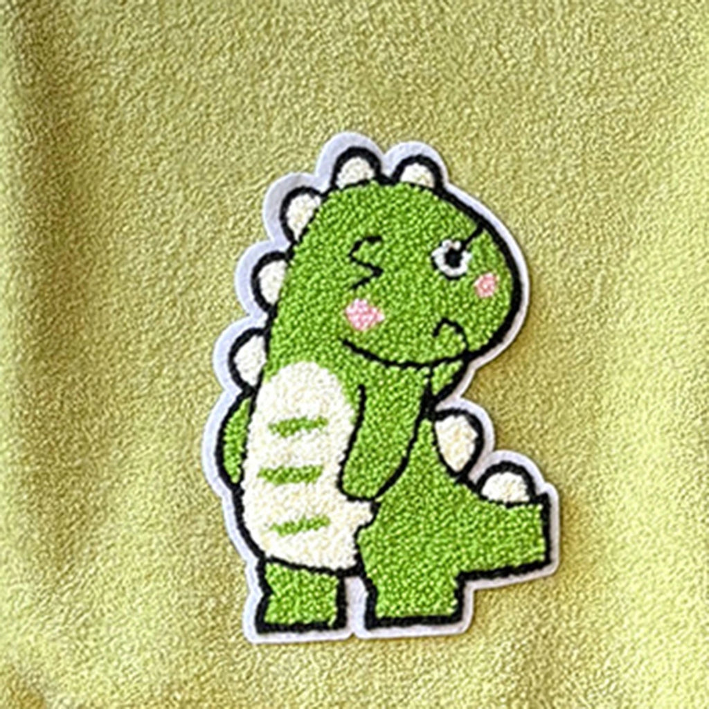 Girls Green Fleece Dinosaur Applique Top With Pants Sets Sets