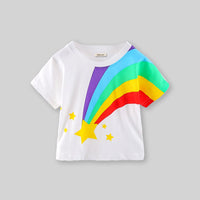Boys Orange Rainbow Print T-Shirt With Dungaree Set Sets   