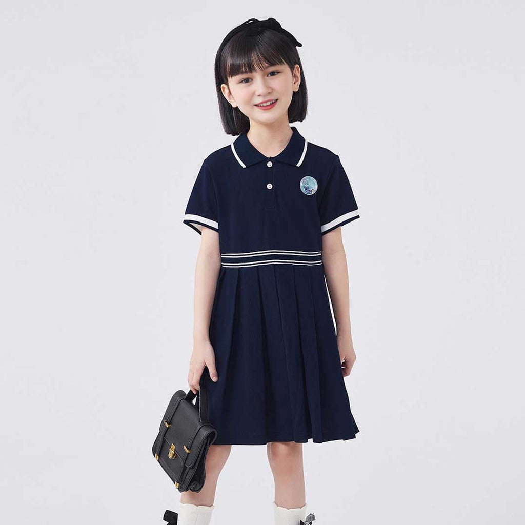 Girls Pleated Fit & Flare Knitted Dress