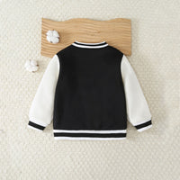 Boys Black Solid Varsity Winter Jacket Coats & Jackets