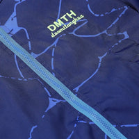 Boys Navy Blue Abstract Printed Hooded Zipper Jacket Coats & Jackets
