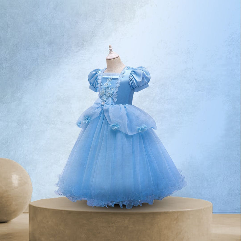 Girls Embellished Princess Gown Casual Dresses Blue 2-3 Y 
