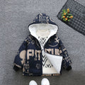 Boys Printed Hooded Fleece Jacket Coats & Jackets Blue 1-2 Y