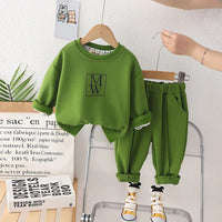 Boys Sweatshirt with Joggers Set-452062 Winterwear Sets Green 1-2 Y