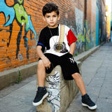 Boys Printed T-shirt with Shorts Set-456409