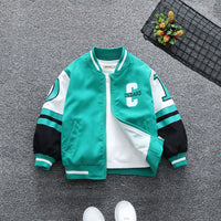Boys Green Printed Front Open Varsity Bomber Jacket Coats & Jackets Green 1-2 Y