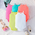 Girls Multicolor Shoulder Straps Bodysuit-Pack of 5 Tops Multicolor 3-6 M