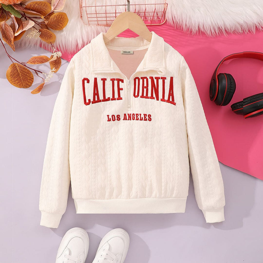 Boys White Full Sleeves Winterwear Sweatshirt Sweatshirts & Hoodies