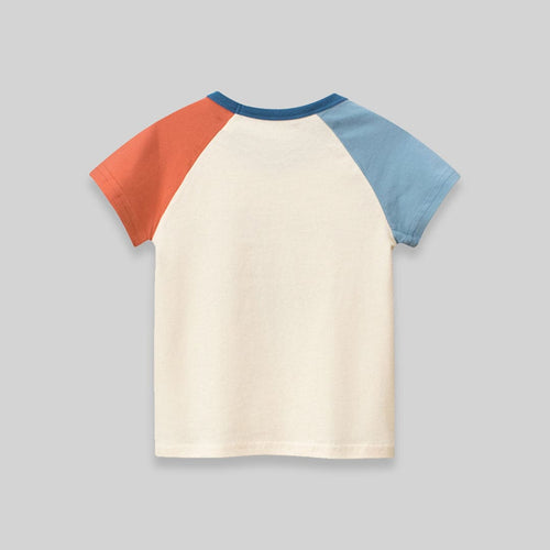 Boys Beige Space Themed Graphics T-Shirt Tshirts