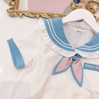 Girls Peter Pan Collar Top With Pleated Skirt Sets