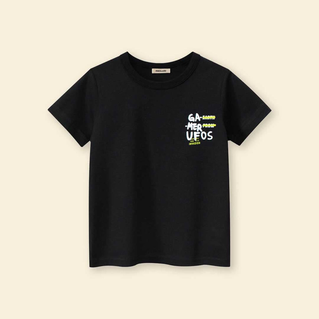 Boys Typography Print Short Sleeves T-Shirt Tshirts   