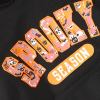 Girls Black Patchwork Hooded Sweatshirt Sweatshirts & Hoodies   