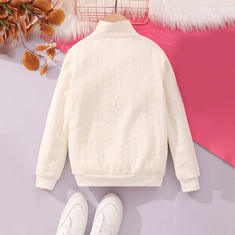 Boys White Full Sleeves Winterwear Sweatshirt Sweatshirts & Hoodies