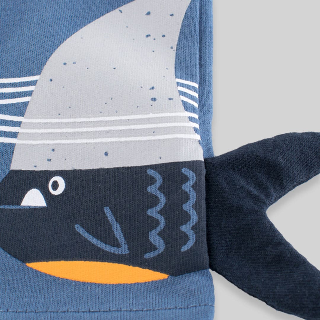 Boys Blue Shark Printed Short Sleeves T-Shirt Tshirts