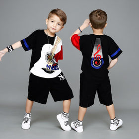 Boys Printed T-shirt with Shorts Set-456409 Sets