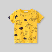 Boys Airplane Printed Short Sleeves T-Shirt Tshirts   