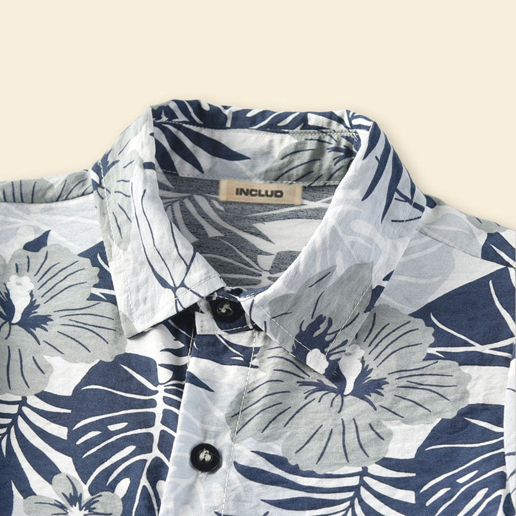 Boys Tropical Print Shirt With Shorts Set-472520 Sets