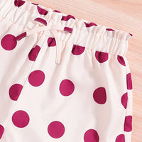 Girls Short Sleeve Top With Polka Dot Print Shorts Set Sets   