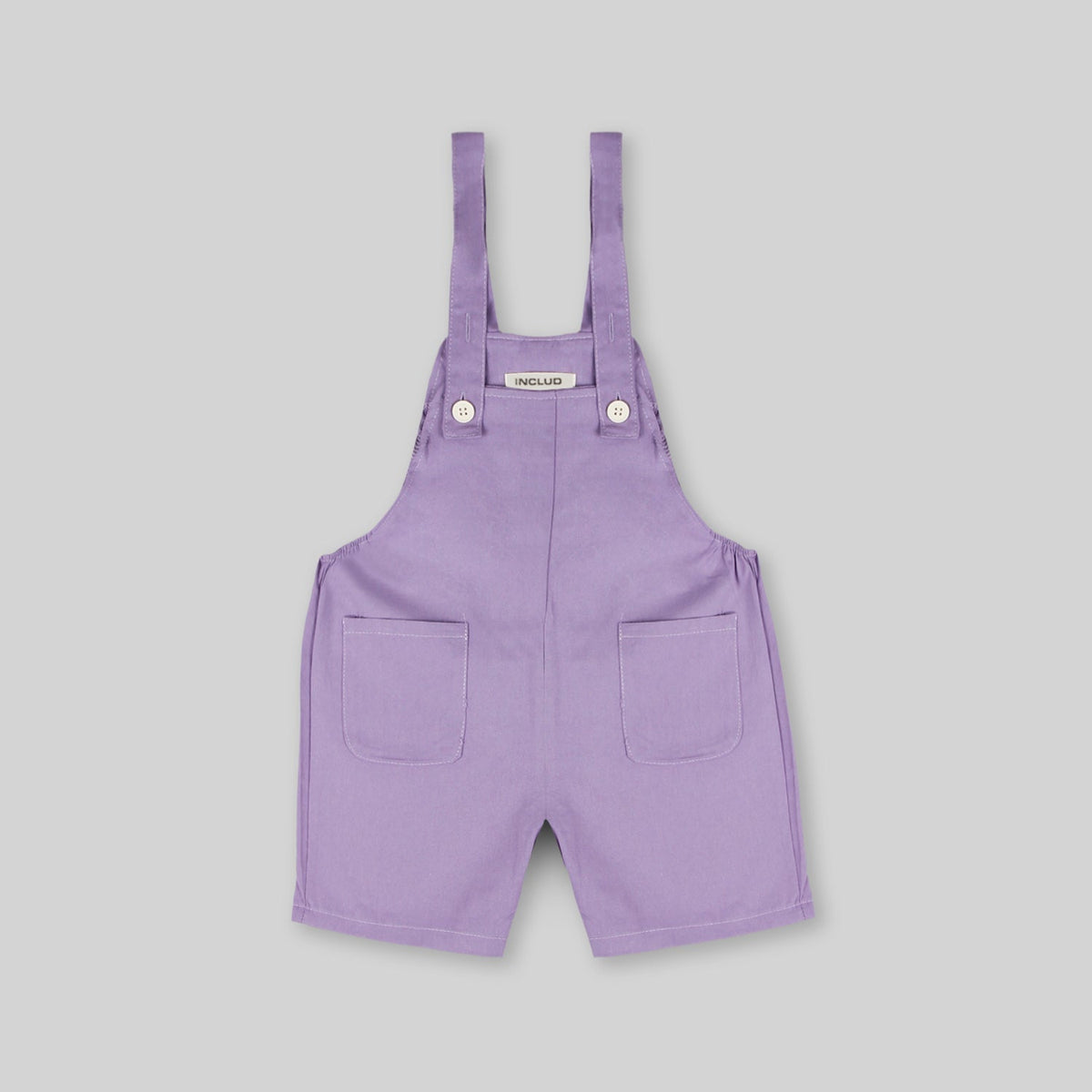 Girls Purple Multistripe T-shirt with Dungaree Set Sets   