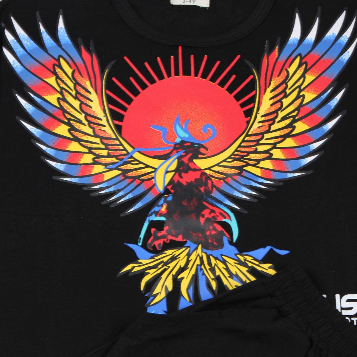 Boys Black Graphic T-Shirt With Graphic Shorts Sets