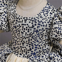 Girls Geometric Print Tiered Party Dress Party Dresses   
