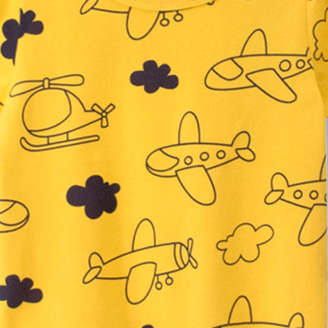 Boys Airplane Printed Short Sleeves T-Shirt Tshirts   