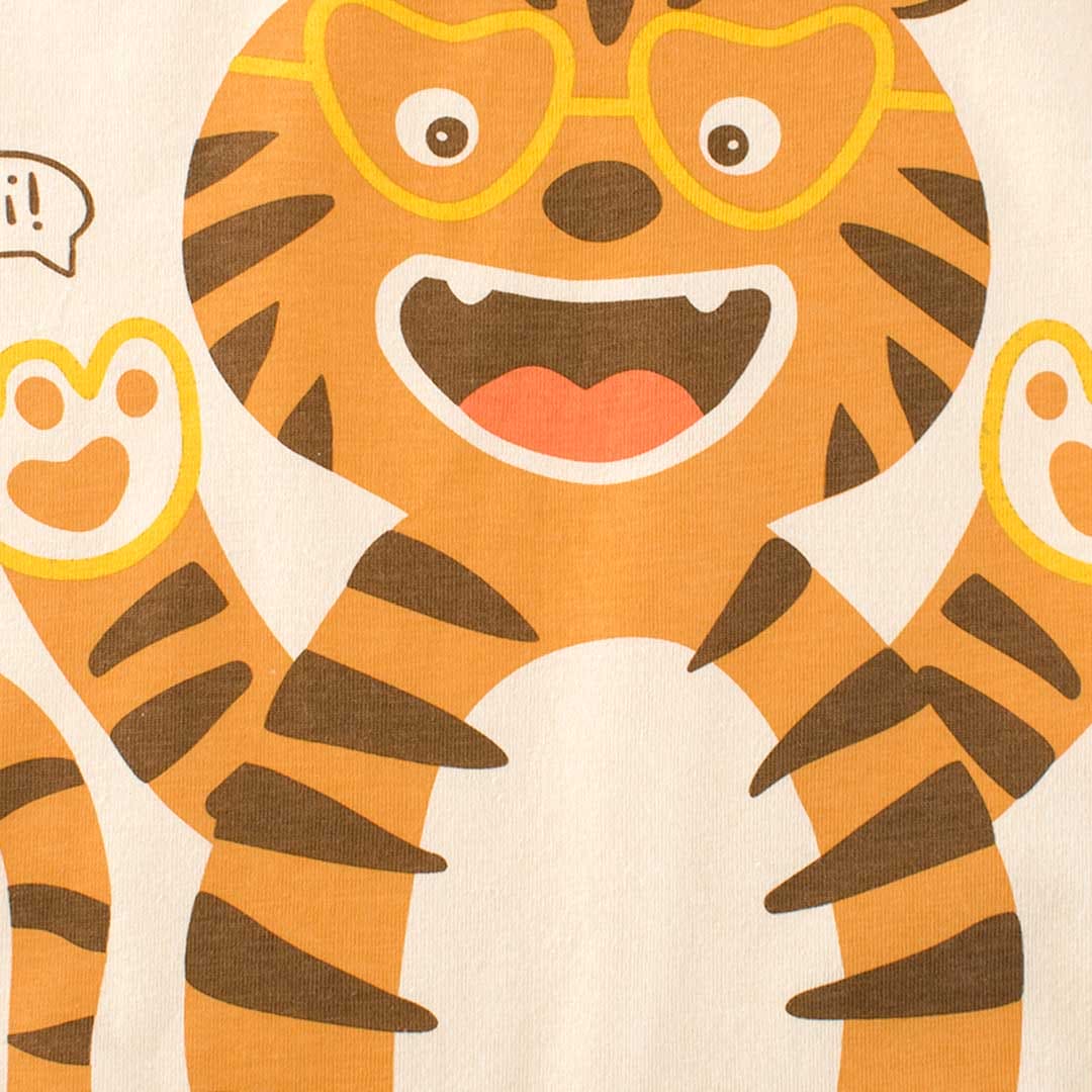Boys Tiger Print Raglan Sleeves T-Shirt Tshirts   