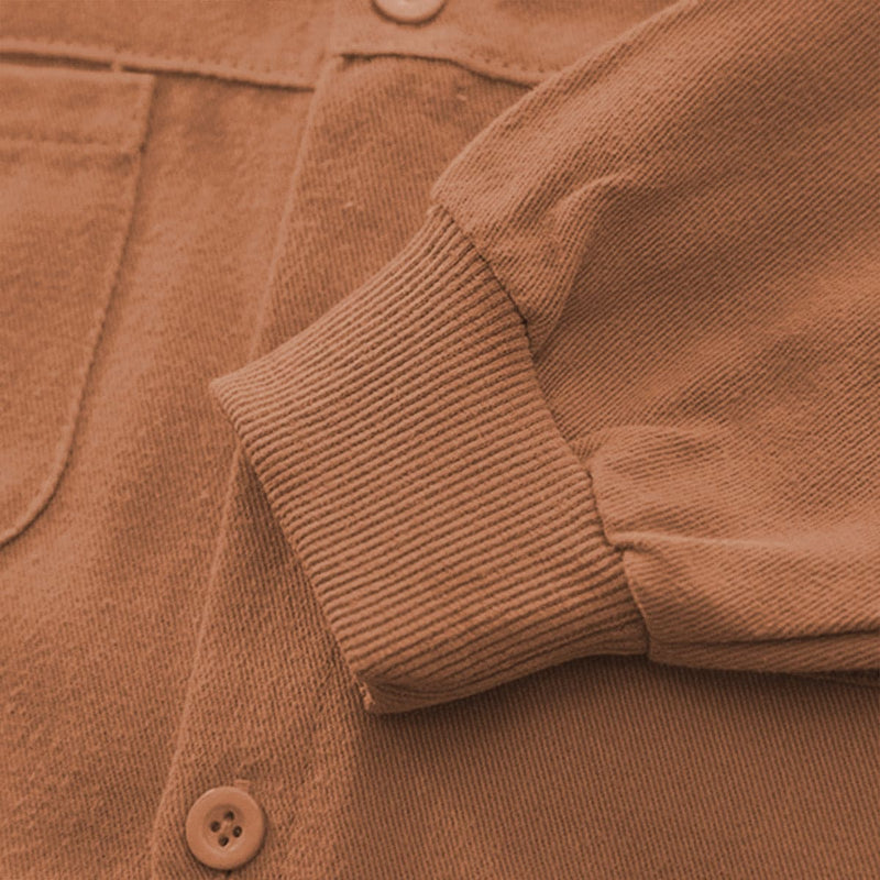 Boys Brown Long Sleeves Shirt With Distress Denim Pants Set Sets