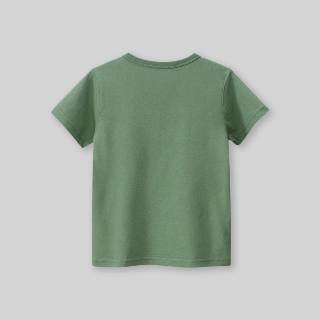Boys Green Bicycle Print Short Sleeves T-shirt Tshirts   