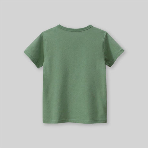 Boys Green Bicycle Print Short Sleeves T-shirt Tshirts   