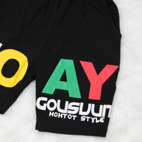 Boys Black Graphic T-Shirt With Graphic Shorts Sets