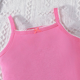 Girls Multicolor Shoulder Straps Bodysuit-Pack of 5 Tops